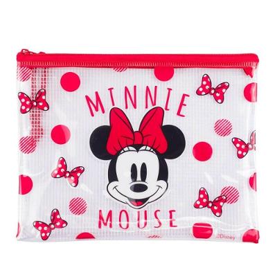 Estojo Nécessaire Infantil Taimes Minnie Mouse Disney Média 17x21cm em PVC Transparente