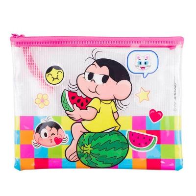 Estojo Necessaire Infantil Taimes Turma da Mônica Magali Média 17x21cm em PVC Transparente