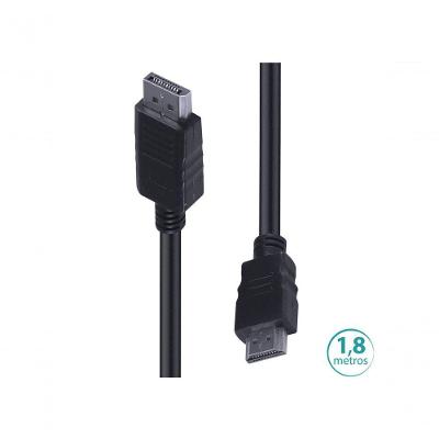 Cabo Displayport para HDMI HDP18 Conversor 1,8m Versão HDMI 1.4 Resolução 4K Vinik