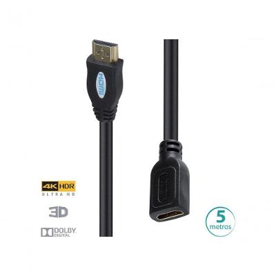 Cabo Extensor HDMI 2.0 Vinik 4K Ultra HD 3D com Ethernet 5m para Áudio e Vídeo