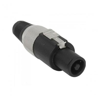 Conector Speakon Macho 4 Pólos PGSP0004 para Som Profissional Preto Storm