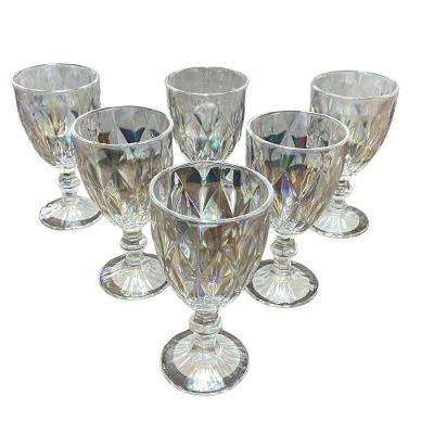 Conjunto 6 Taças de Vidro Platinado Milbani 330ML para Água Sucos Drinks Fratelli
