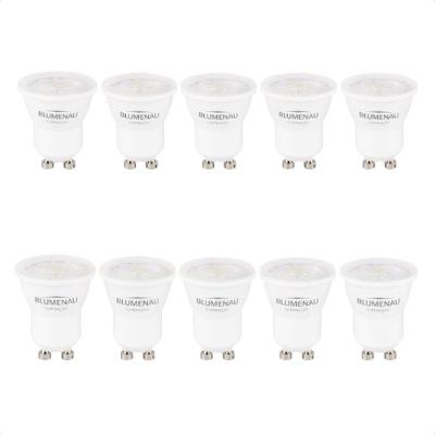 Kit 10 Lâmpadas LED Mini Dicroica MR11 4W 2700K Bivolt Amarelo Quente Blumenau Iluminação