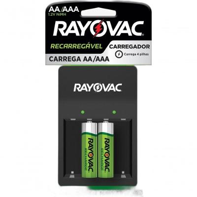 Carregador de Pilhas Aa Aaa Usb SM-4 com Pilhas Nimh Inclusas Rayovac