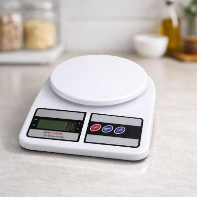 Balança Digital de Cozinha 10kg Alta Precisão para Pesar Alimentos com Visor LCD Branco