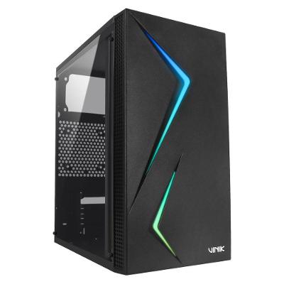 Gabinete Gamer Twin Edge GGTEACBK Mid-tower Micro ATX Lateral Acrílica RGB Preto Vinik