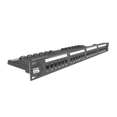 Patch Panel Sohoplus Cat.6 24 Portas T568A-B para Voz Dados e Imagens Preto Furukawa