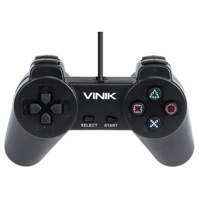 Controle para Pc e Playstation 1 Vinik Play 1 Usb Plug And Play Retrô Preto
