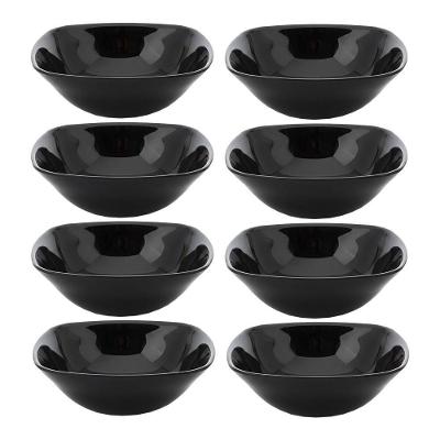 Kit 8 Bowls de Vidro Opalino Mini Tigela Quadrada 13,5cm para Sobremesa Preto em Casa Tem