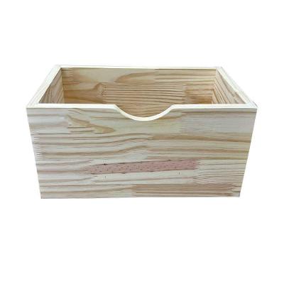 Gaveta de Madeira Baixa Linea Natural 1 Gaveta em Pinus e MDF 45,7cm Marrom Artfactory Design