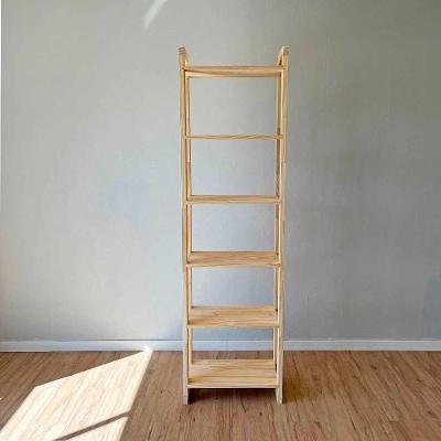 Estante de Madeira Linea Slim 6 Prateleiras Pinus 53cm Marrom Artfactory Design