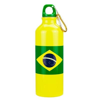 Garrafa de Alumínio Copa do Mundo com Prendedor 500ml Amarelo Taimes
