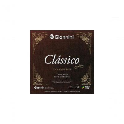 Encordoamento para Violão Nylon 65-35 Tensão Média Bronze Náilon Cristal Giannini