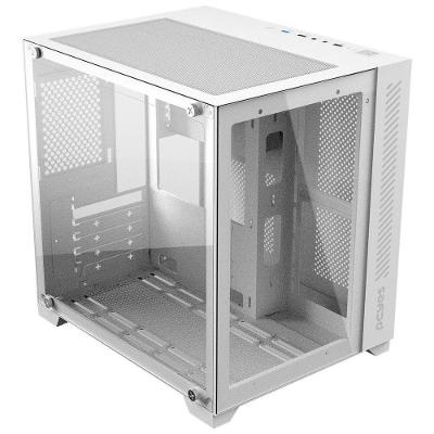 Gabinete Gamer Forcefield White Ghost Mid-tower Mini ITX Micro ATX Vidro Temperado Branco Pcyes