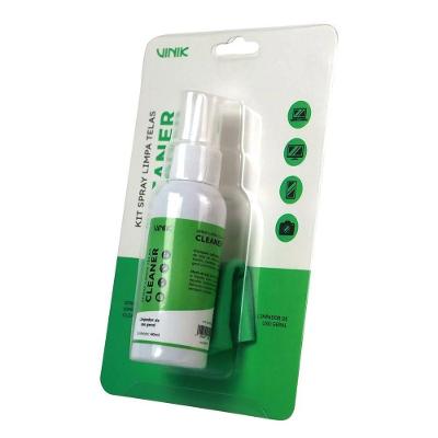Kit Limpa Superfícies Vinik Cleaner Spray 60ML com Flanela para Telas e Plásticos