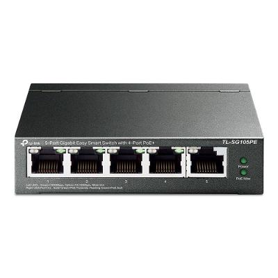 Switch Gigabit Easy Smart 5 Portas 4 Poe Plus TL-SG105PE Gerenciável TP-Link