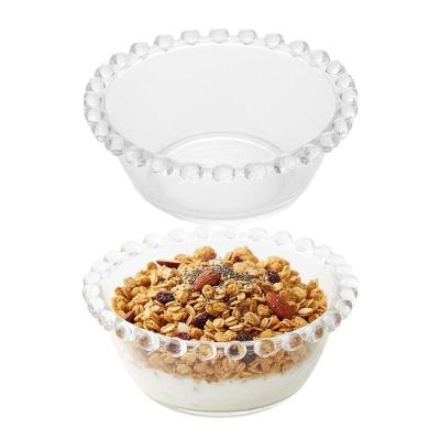 Jogo 2 Bowl Raso de Cristal Coração para Sobremesa 130ML Transparente Lyor