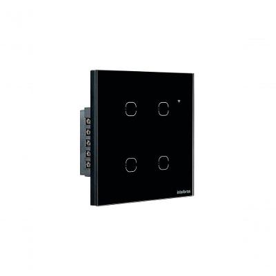 Interruptor Smart Wi-Fi Touch 4 Teclas EWS 1004 Preto Intelbras