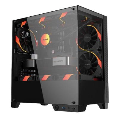 Gabinete Gamer Twr Black Vulcan Torre Mini Itx Micro Atx Vidro Temperado Preto Pcyes