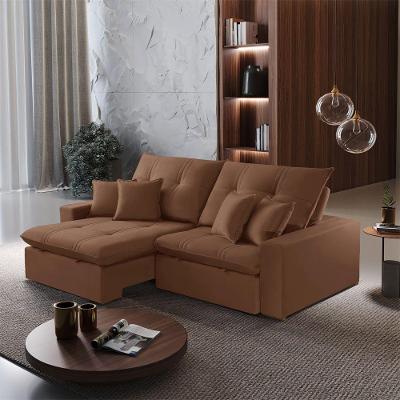 Sofá B020 4 Lugares Retrátil e Reclinável 250cm Veludo Terracota Meu Sofá Online