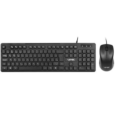 Kit Teclado e Mouse Usb Slim SC100 Abnt2 Resistente a Respingos Preto Vinik