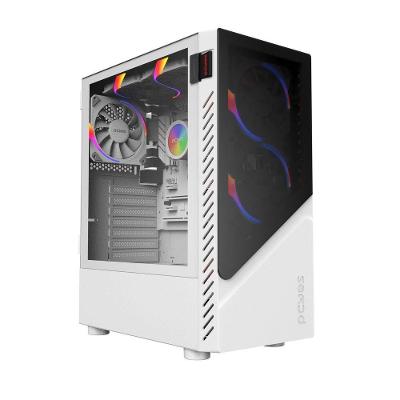 Gabinete Gamer Set White Ghost GSWGPBR ATX com Lateral em Vidro Branco Pcyes
