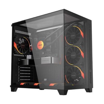Gabinete Gamer Forcefield Max Black Vulcan Mid Tower Atx em Aço Preto Pcyes