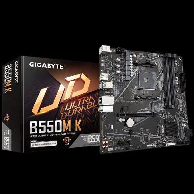 Placa-Mãe B550M K AM4 com 4 Slots Ddr4 e 2 M.2 para Pc Gigabyte