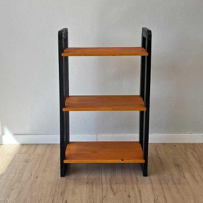 Aparador Linea Slim 3 Prateleiras Madeira Pinus 53cm Carvalho e Preto Artfactory Design