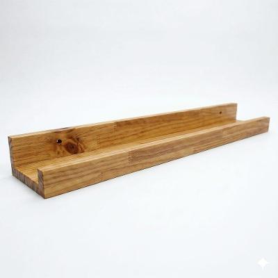 Prateleira de Parede Tipo Calha em Madeira Pinus 90cm Nozes Artfactory Design