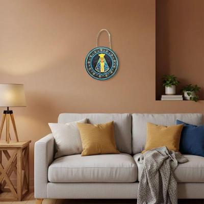 Mandala de Porta Nossa Senhora Aparecida em Cerâmica 16cm Azul Jiaxi