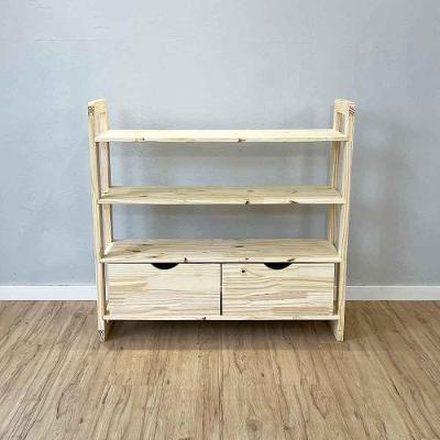 Aparador Linea Ample 4 Prateleiras 2 Gavetas Madeira Pinus Amadeirado Artfactory Design