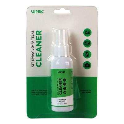 Kit Spray Limpa Telas 60ML VKKIT60 com Flanela para Notebooks Tvs Tablets Monitores e Vidros Vinik
