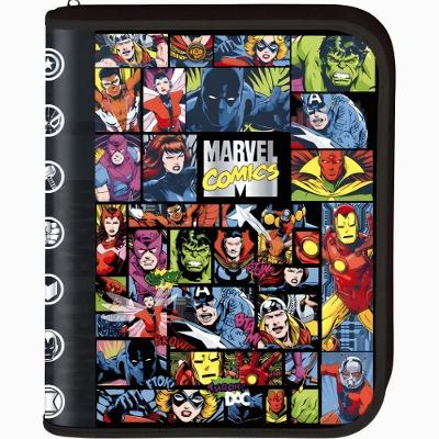 Fichário Universitário Argolado com Zíper Marvel DAC 4394 com 48 Folhas Preto