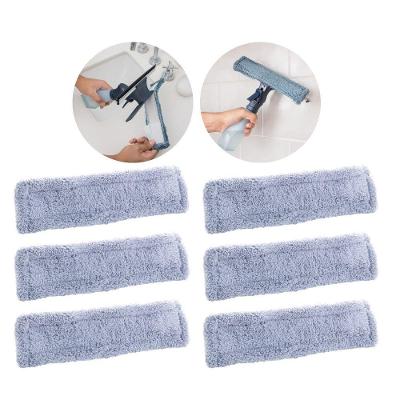 Kit 6 Refil de Almofada para Rodo Limpa Vidros em Poliéster para Espelhos Cinza Lyor
