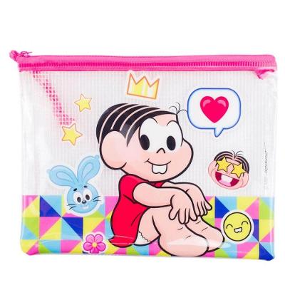 Estojo Nécessaire Infantil Taimes Turma da Mônica Média 17x21cm com Zíper Transparente