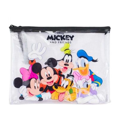 Estojo Necessaire Infantil Taimes Turma Mickey Mouse Disney PVC 17x21cm Transparente