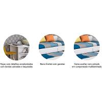 Sofá Cama Solteiro Helena c/ 2 Gavetas e Auxiliar Branco - Cimol - 1