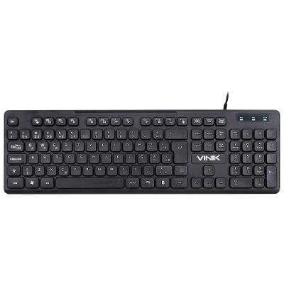 Teclado Usb Multimidia Slim Chocolate Tc100 com Cabo 1,8m Preto Vinik