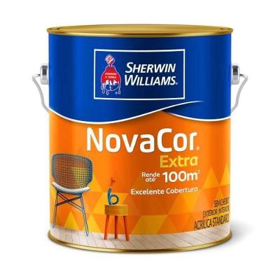 Tinta Acrílica Novacor Extra Fosco Amarelo Sol 3,6L Base D'água Secagem Rápida Sherwin Williams