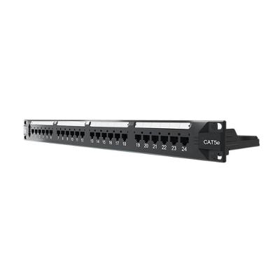 Patch Panel Cat5e 24 Portas Sohoplus T568A-B Preto para Redes Gigabit Furukawa