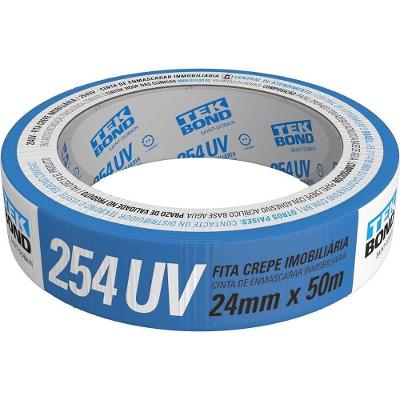 Fita Crepe para Pintura 254 Imobiliária Uso Interno e Externo Azul Tekbond