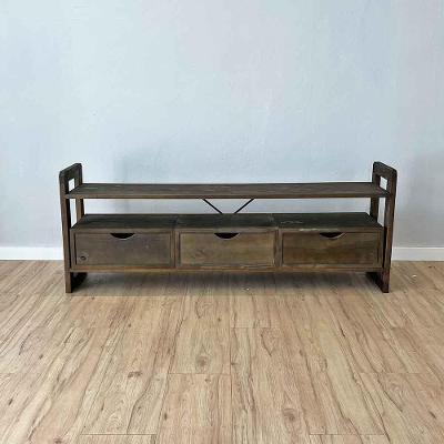 Rack para Tv Linea em Madeira de Pinus com 3 Gavetas Tabaco Artfactory Design