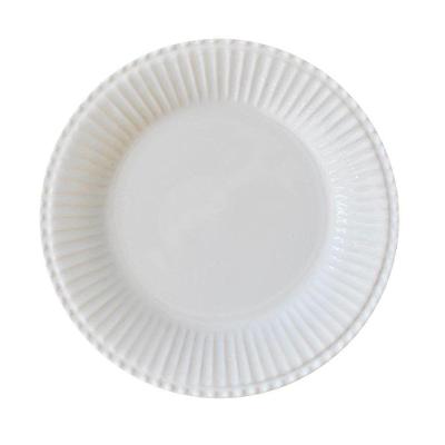 Kit 6 Pratos Rasos Frisada 1a Linha Cerâmica Liso Branco Cerâmica Scalla