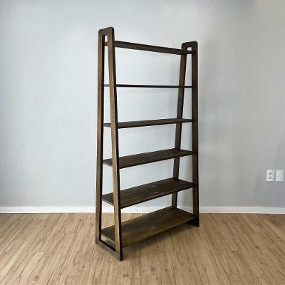 Estante de Madeira Pinus Linea Ample 6 Prateleiras 101cm Tabaco Artfactory Design