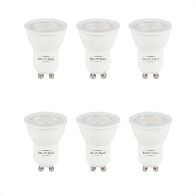 Kit 6 Lâmpada LED Mini Dicroica MR11 4W 6500K Branco Frio Bivolt Blumenau Iluminação