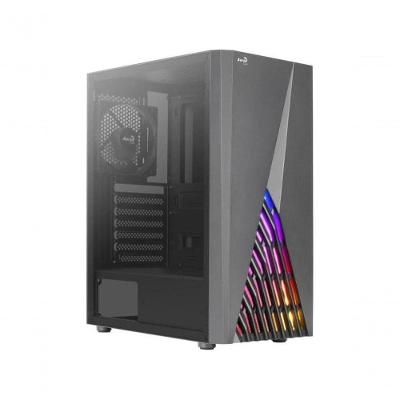 Gabinete Gamer Delta Mid Tower Atx em Aço com Rgb e Lateral de Vidro Preto Aerocool