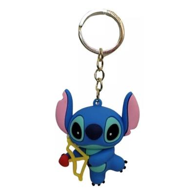 Chaveiro Taimes Stitch Silicone Cupido Arco e Flecha 3d 6,5cm Azul Licenciado Disney
