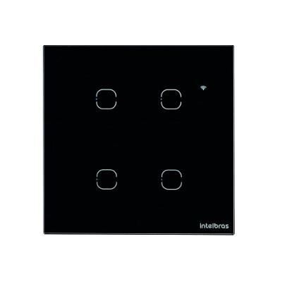 Interruptor Smart Wi-Fi Touch 4 Teclas EWS 1004 Preto Intelbras