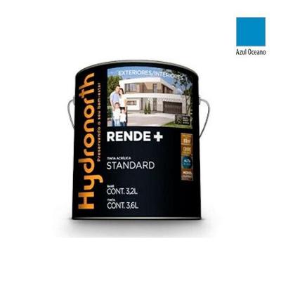 Tinta Acrílica Rende+ Azul Oceano Fosco Galão 3,6L para Parede Hydronorth